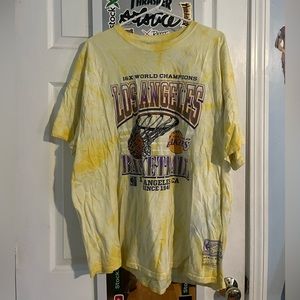 Mitchell & Ness NBA LA LAKERS YELLOW Tie Dye Men's Shirt